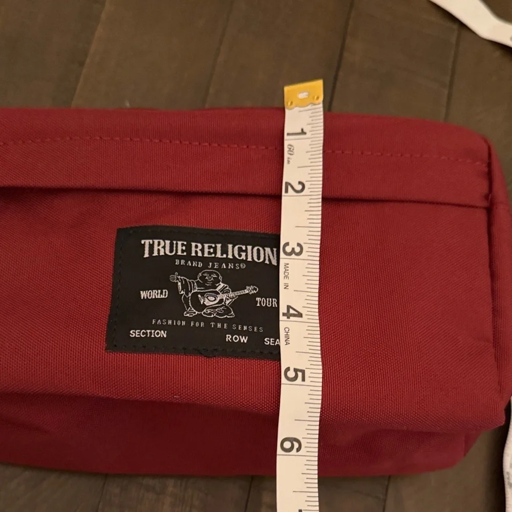 True Religion Unisex Burgundy Toiletry Bag